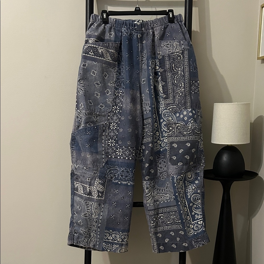 BDG Blue Paisley Bandana Patchwork Pants